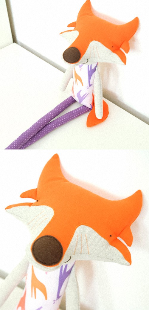 handmade fabric fox by PinkNounou
