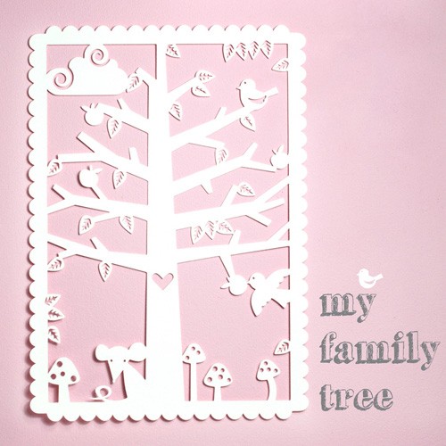 paper cutout family tree by PinkNounou